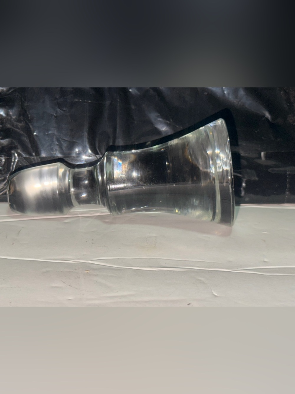 Vintage Clear Crystal Glass  Decanter Stopper top